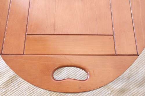 cherry wood coffee/ occasional table with turned legs and handle cut-outs on the side-Lifespace Sale