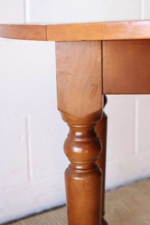 cherry wood coffee/ occasional table with turned legs and handle cut-outs on the side-Lifespace Sale
