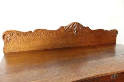 Awesome antique large carved Oak 5-drawer chest of drawers w/ gorgeous period style handles - WOW!!