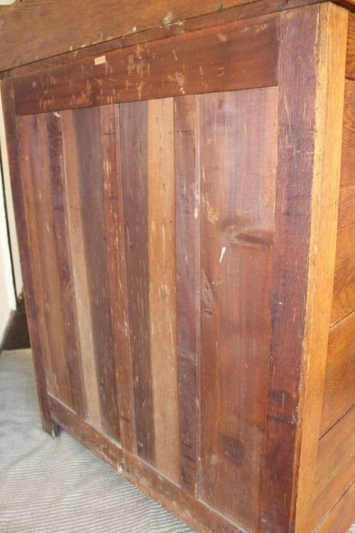 Awesome antique large carved Oak 5-drawer chest of drawers w/ gorgeous period style handles - WOW!!