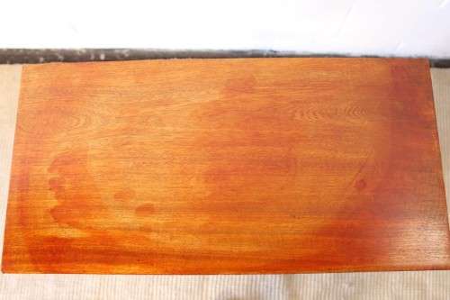 **RS17** Amazing Mahogany single-drawer pedestal w/ modern design - perfect lamp table for a hallway