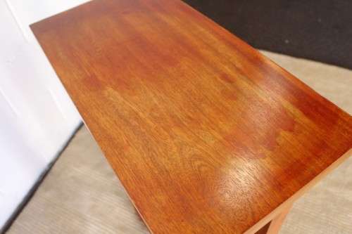 **RS17** Amazing Mahogany single-drawer pedestal w/ modern design - perfect lamp table for a hallway