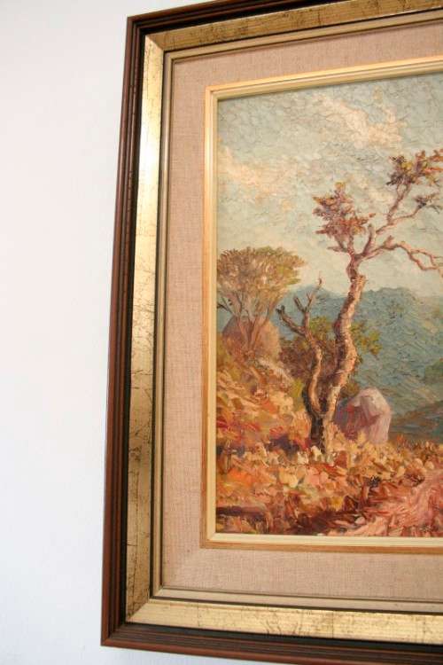 An incredible signed and framed E B King (1957) oil on board landscape painting