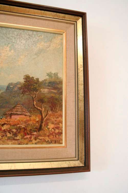 An incredible signed and framed E B King (1957) oil on board landscape painting