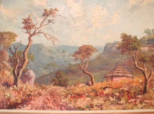 An incredible signed and framed E B King (1957) oil on board landscape painting