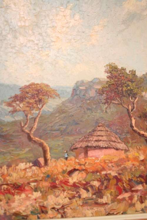 An incredible signed and framed E B King (1957) oil on board landscape painting