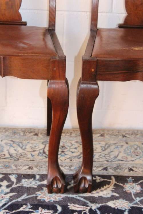 **RS17** Six stunning and beautifully made solid Imbuia ball & claw Boston-back dining chairs