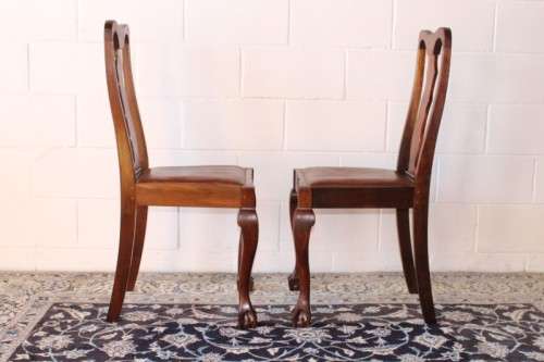 **RS17** Six stunning and beautifully made solid Imbuia ball & claw Boston-back dining chairs