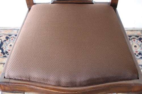 A superb set of eight vintage Stinkwood carved & upholstered ball and claw chairs incl. two carvers