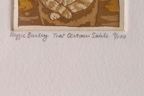 **RS17** An incredible numbered (9 of 100) Maggie Burley framed etching titled "That Certain Smile"