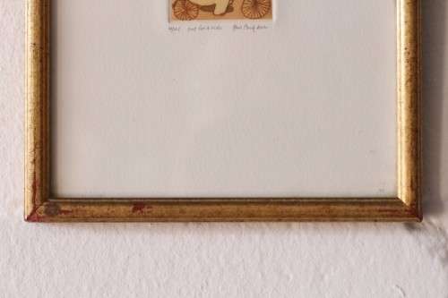 **RS17** Rare signed, numbered (14 of 125) Harriet Brigdale framed etching titled "Out for a ride"