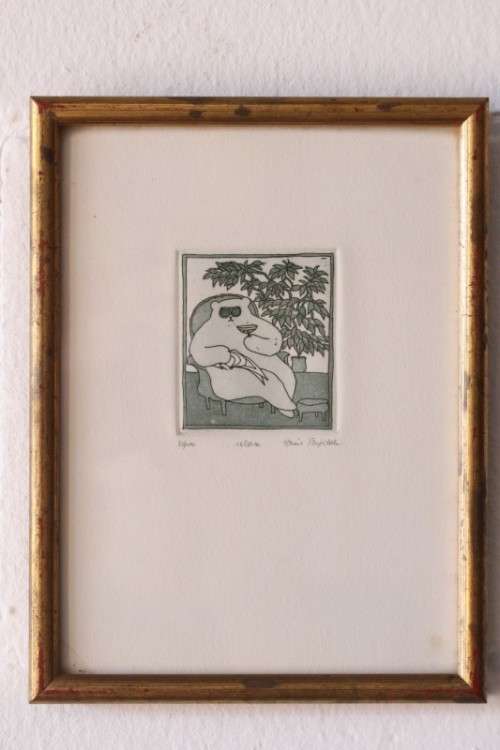 **RS17** Collectable signed & numbered (31 of 100) Harriet Brigdale framed etching titled "Relax"