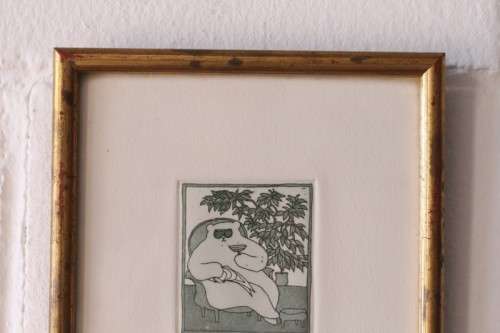 **RS17** Collectable signed & numbered (31 of 100) Harriet Brigdale framed etching titled "Relax"