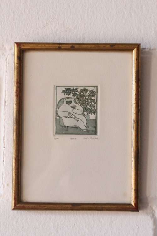 **RS17** Collectable signed & numbered (31 of 100) Harriet Brigdale framed etching titled "Relax"