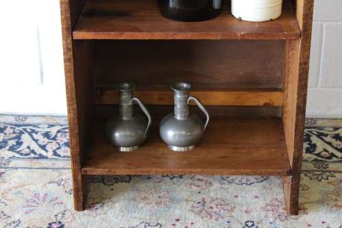 **RS17** Wonderful dark wood bookcase w three shelves - ample space for books or even collectables!