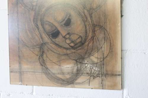 **RS17** Fantastic original signed Ben Macala (1938-1997) Abstract style painting with a glass front