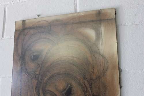 **RS17** Fantastic original signed Ben Macala (1938-1997) Abstract style painting with a glass front