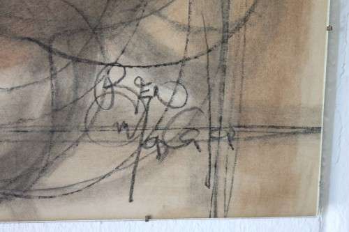 **RS17** Fantastic original signed Ben Macala (1938-1997) Abstract style painting with a glass front