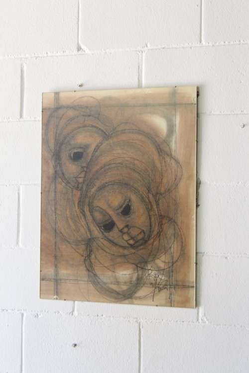 **RS17** Fantastic original signed Ben Macala (1938-1997) Abstract style painting with a glass front