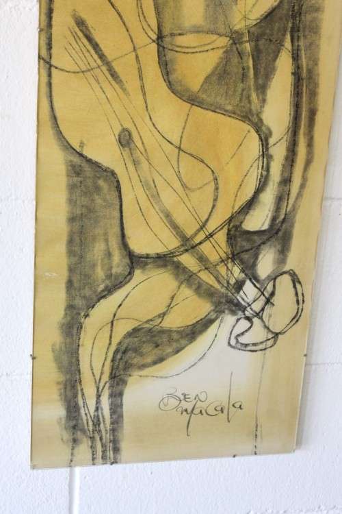 A amazing original signed Ben Macala (1938-1997) "Abstract" style painting with a glass front
