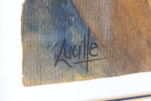 **RS17** A lovely large, colourful framed original signed "Lucille" painting of three women