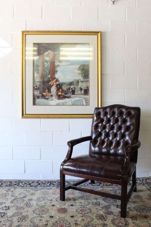 **RS17** Beautifully composed Victorian themed print framed behind glass in a gold frame