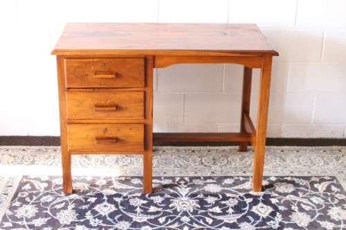 A wonderful vintage compact 3-drawer desk - perfect for a students bedroom or study or office