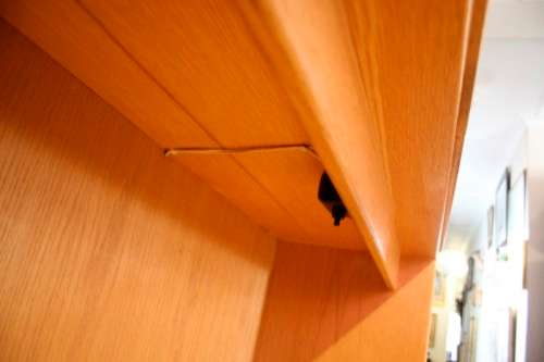 **RS17** A beautifully made wall unit/ cabinet with loads of cupboards and a lift top writing desk.