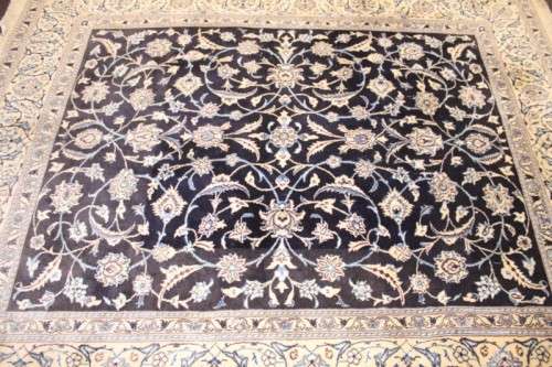 **RS17** An awesome traditional blue and white Iranian Nain Persian carpet - 245cm x 196cm