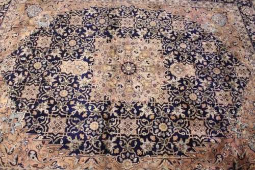**RS17** An intricately detailed & longer pile original Iranian Kashan Persian carpet; 250cm x 202cm
