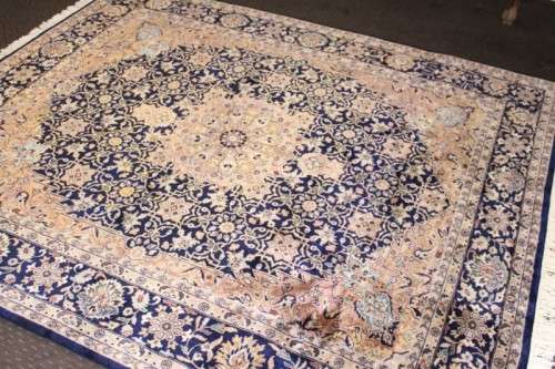 **RS17** An intricately detailed & longer pile original Iranian Kashan Persian carpet; 250cm x 202cm