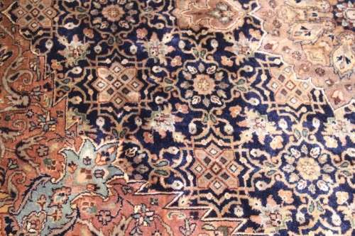 **RS17** An intricately detailed & longer pile original Iranian Kashan Persian carpet; 250cm x 202cm