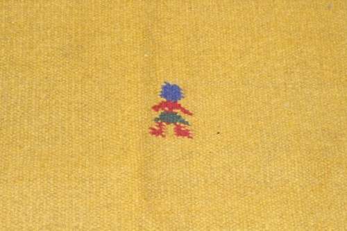 **RS17** An incredible (392cm x 287cm) yellow and cream Indian Dhurrie carpet in beautiful condition