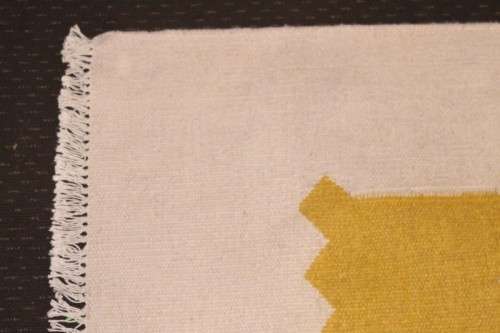 **RS17** An incredible (392cm x 287cm) yellow and cream Indian Dhurrie carpet in beautiful condition
