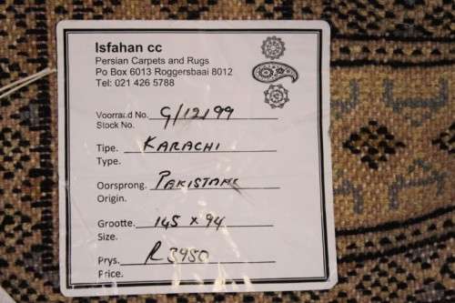 **RS17** A rare duck-egg grey Pakistani Karachi Persian carpet w/ hints of cream, tan & black