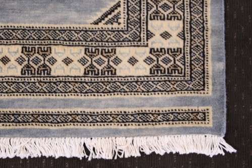 **RS17** A rare duck-egg grey Pakistani Karachi Persian carpet w/ hints of cream, tan & black