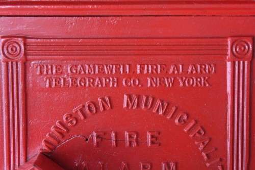 A scarce (early 1900's) Gamewell cast iron fire alarm with original parts . Lifespace Sale