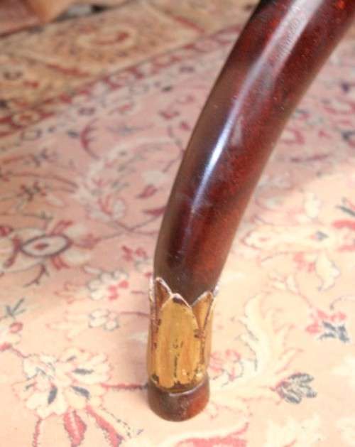 **RS17** A beautiful, well-made vintage French Empire style upholstered foot stool w/ gold gilding!