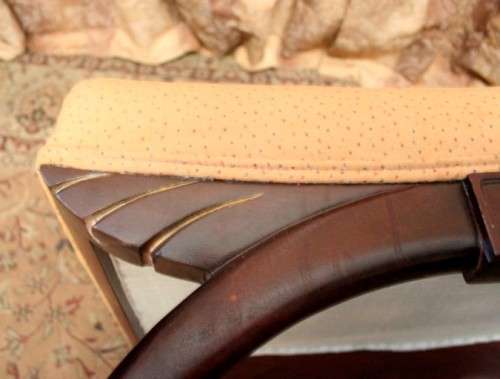 **RS17** A beautiful, well-made vintage French Empire style upholstered foot stool w/ gold gilding!