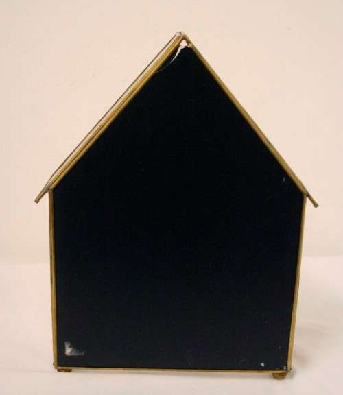 **RS17** A charming footed brass and glass (house) printers tray, perfect for miniature ornaments!