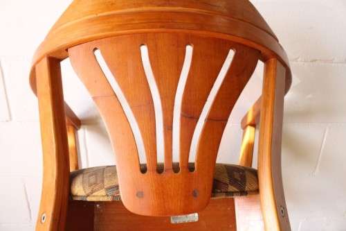 **RS17** Awesome original "Woodlam" bentwood Sheraton style occasional chair w/ upholstered seat