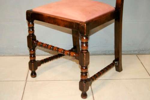 **RS17** A lovely Victorian solid oak hand carved chair w/ barley-twist uprights & cane bergere back
