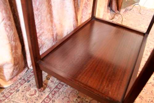 A lovely vintage wooden butlers trolley on wheels, perfect drinks/snacks trolley.