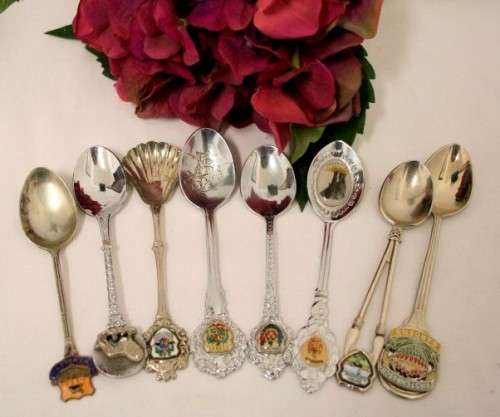 **RS17** A wonderful collection of eight assorted spoons, lovely to add to a collection.