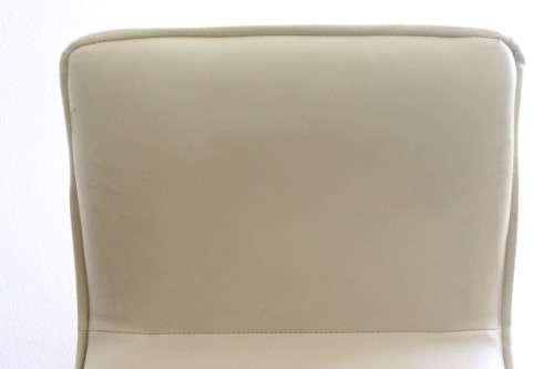 **RS17** 3x awesome modern-styled adjustable ivory colour leather-feel bar chairs w/ chromed bases
