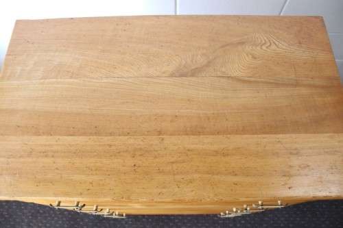 A superb, tall Yellow wood 5-drawer chest of drawers with beautiful period style Art Deco handles