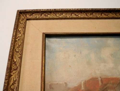 A signed & framed original "Ubaldo Tamma" oil painting "Rome from a terrace"