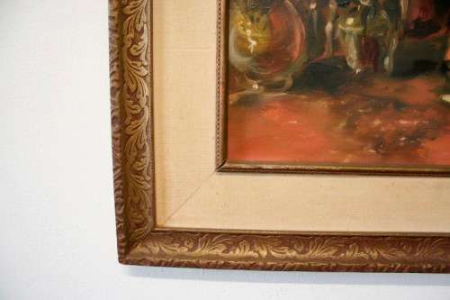 A signed & framed original "Ubaldo Tamma" oil painting "Rome from a terrace"