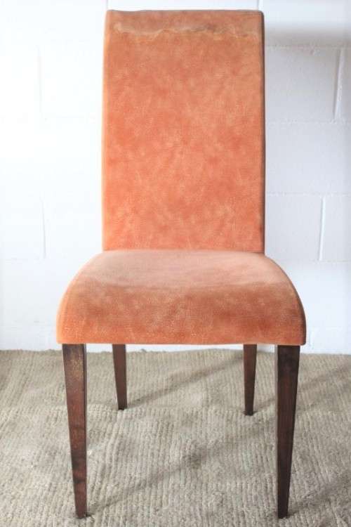 **RS17** A modern styled "textured" fabric burnt-orange colour upholstered occasional dining chair