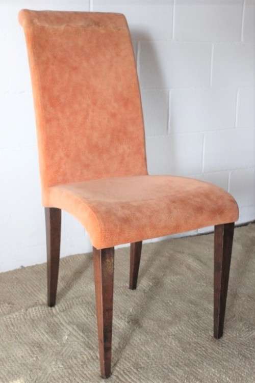 **RS17** A modern styled "textured" fabric burnt-orange colour upholstered occasional dining chair